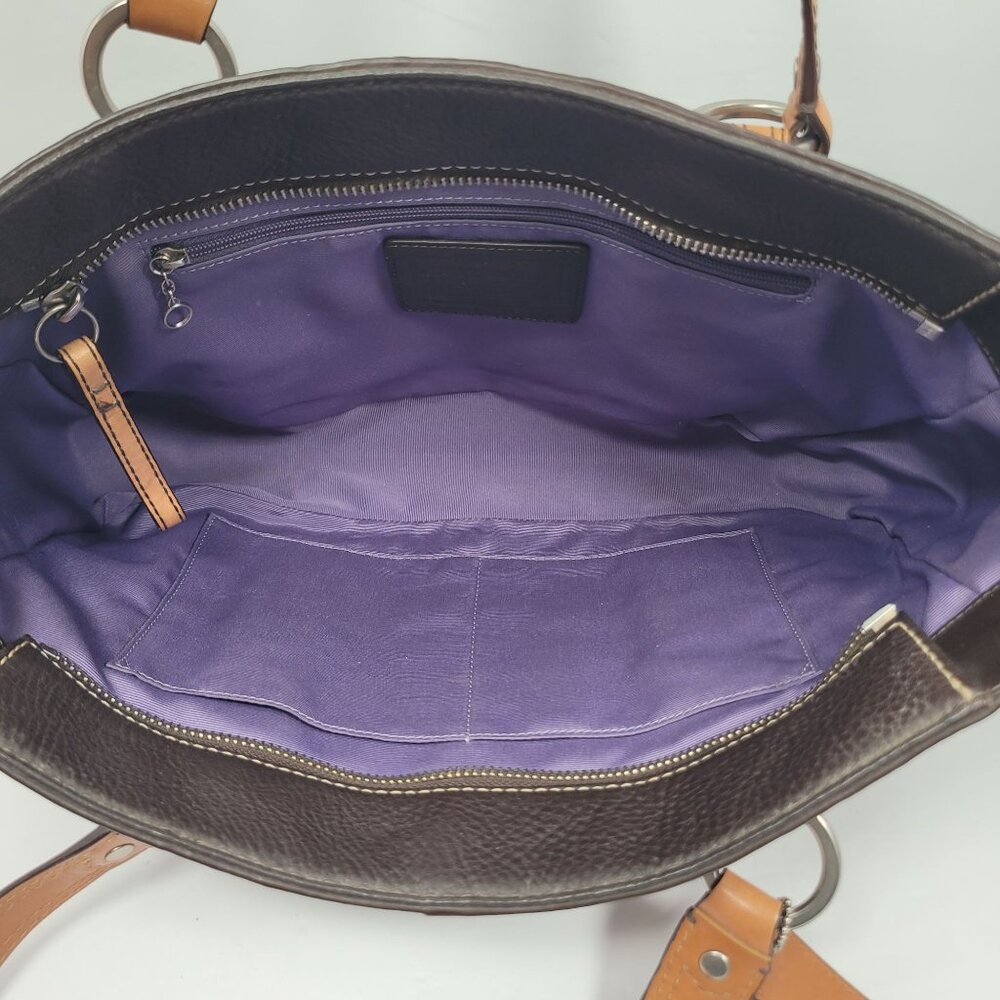 Coach Chelsea Women's Brown Pebbled Leather 2 Handles Tote Bag - Picture 7 of 11